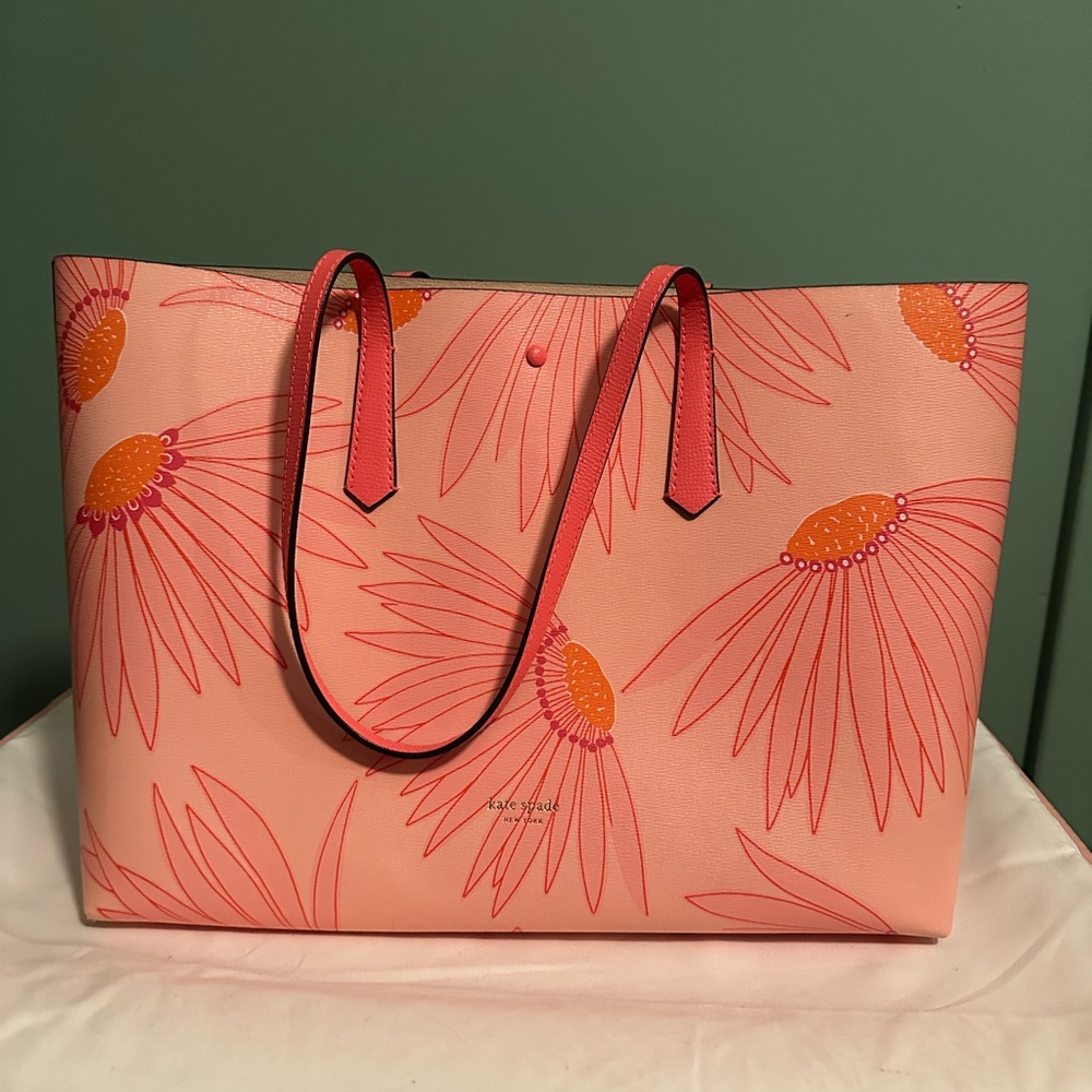 Kate Spade Peach and Orange Floral Tote